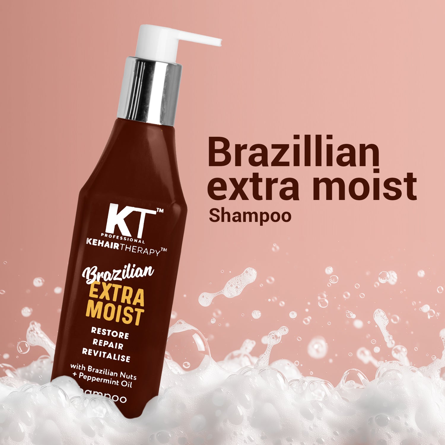 Brazilian Extra Moist Shampoo | Enriched with Brazilian Nut & Peppermint Oil | Restores & Revitalizes Dry, Damaged Hair | Sulfate-Free, Paraben-Free | 250ml