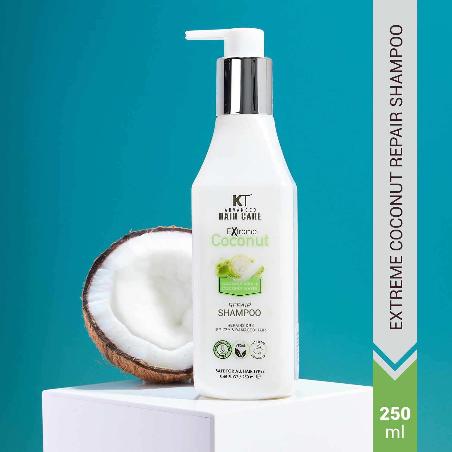 Extreme Coconut Repair Shampoo | Infused with Coconut Milk & Water | Deep Repair & Hydration for Dry, Frizzy & Damaged Hair | Sulfate-Free, Paraben-Free | 250ml