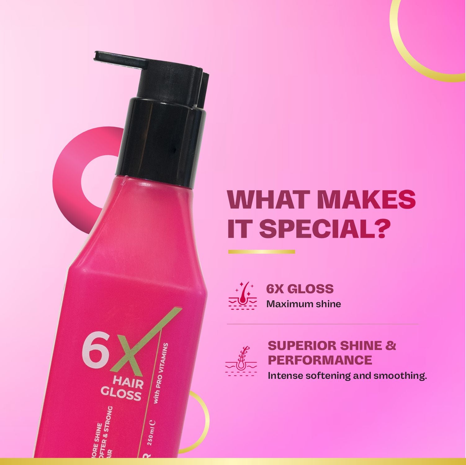 6X Hair Gloss Conditioner | Intense Shine & Smoothness | Pro-Vitamin Formula | Sulfate-Free, Paraben-Free | 250ml