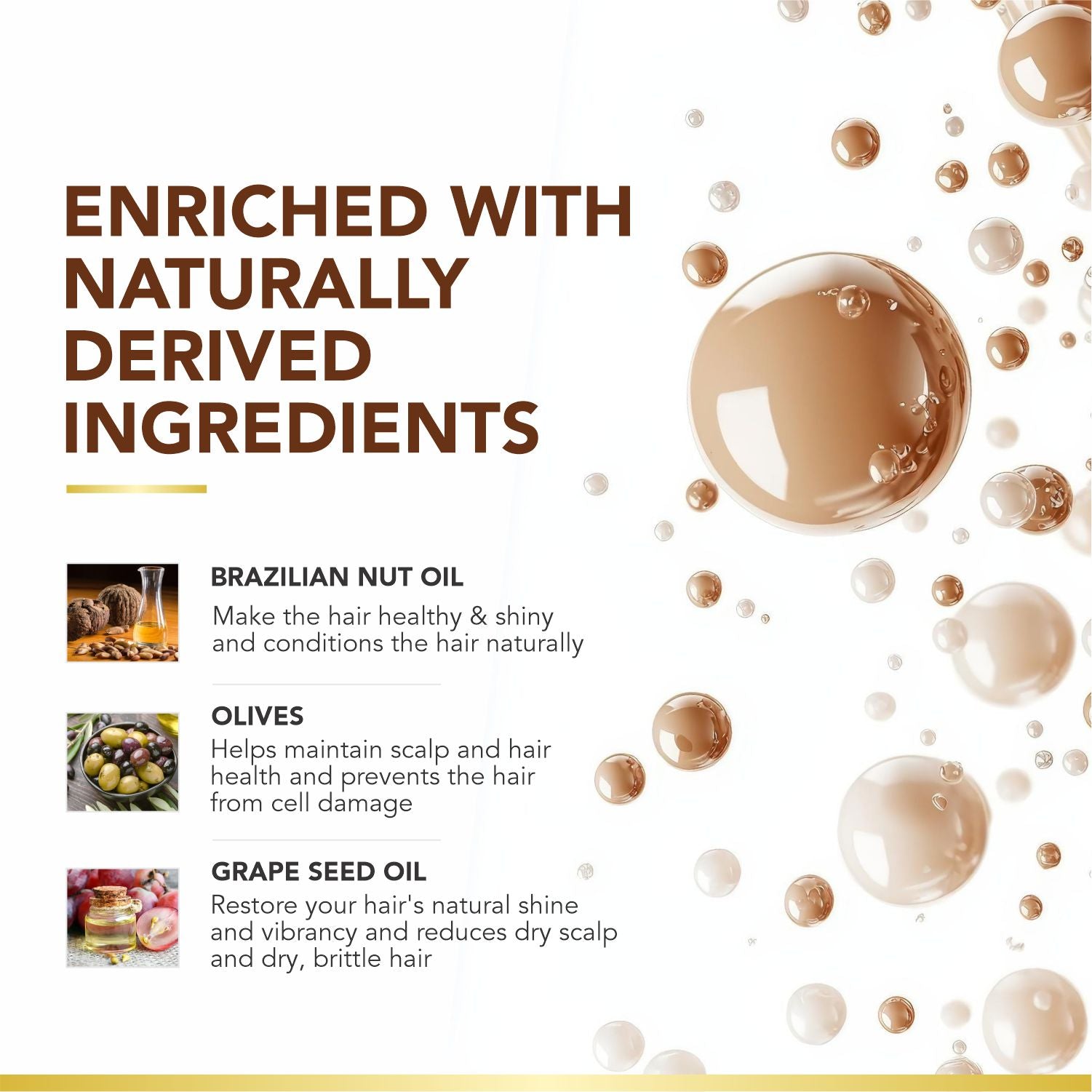 Brazilian Silk Hair Masque | With Brazilian Nuts, Jojoba Seed & Olive Oils | Hair Spa for Chemically Treated Hair | Sulfate-Free, Paraben-Free | 500ml