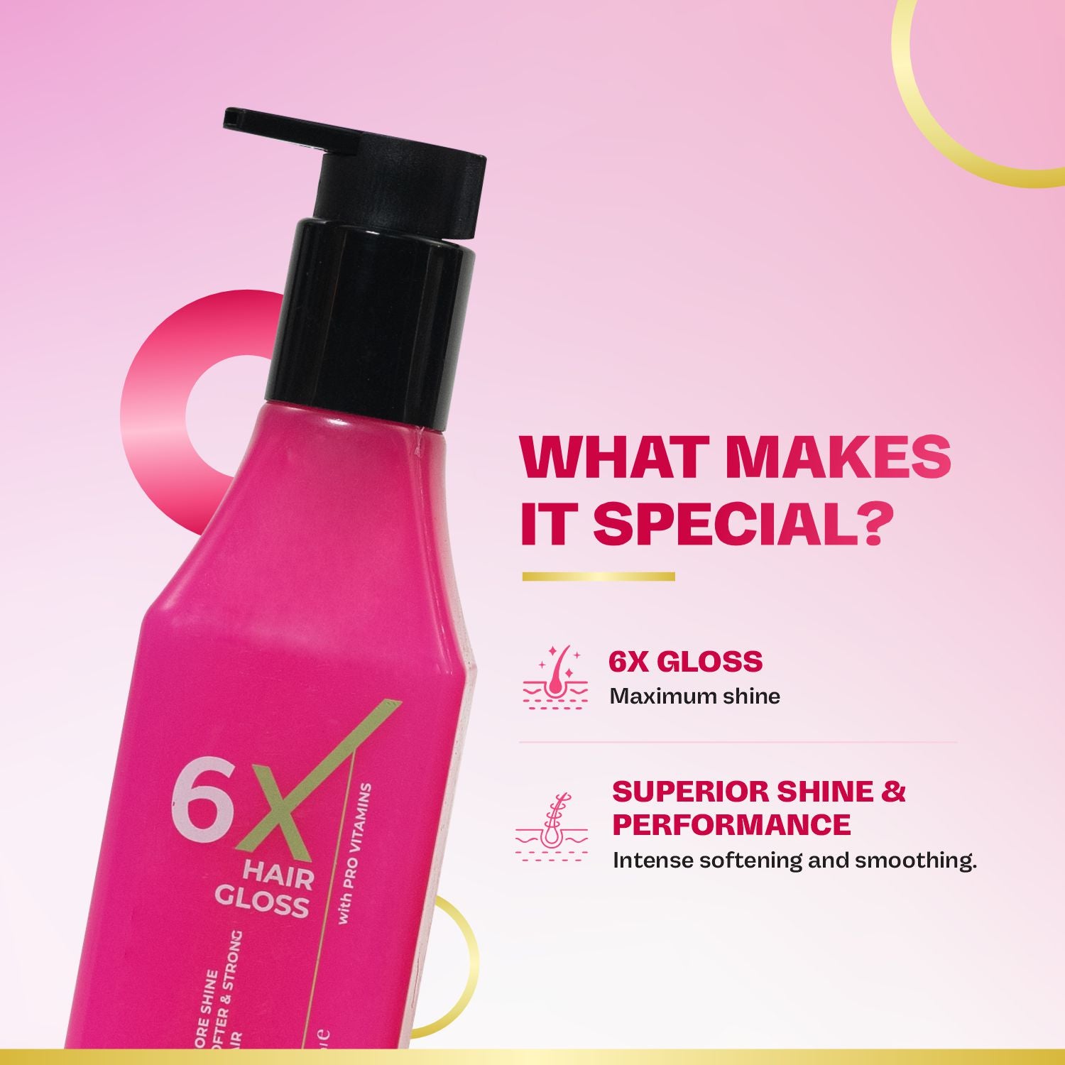6X Hair Gloss Shampoo | 93% More Shine | Pro-Vitamin Enriched | Sulfate-Free, Paraben-Free | 250ml