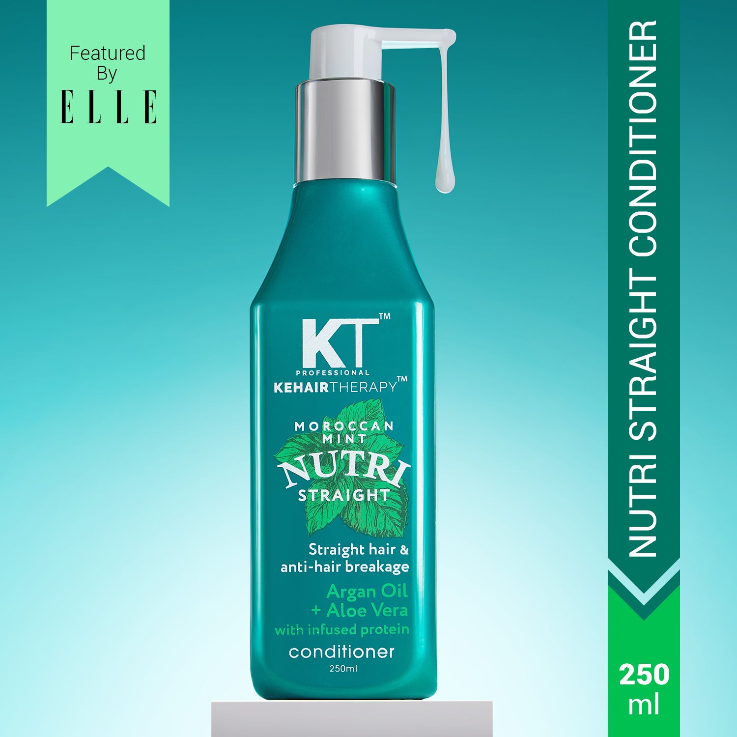 Moroccan Mint Nutri Straight Conditioner | Infused with Argan Oil & Aloe Vera | Straight Hair & Anti-Hair Breakage | Sulfate-Free, Paraben-Free | 250ml