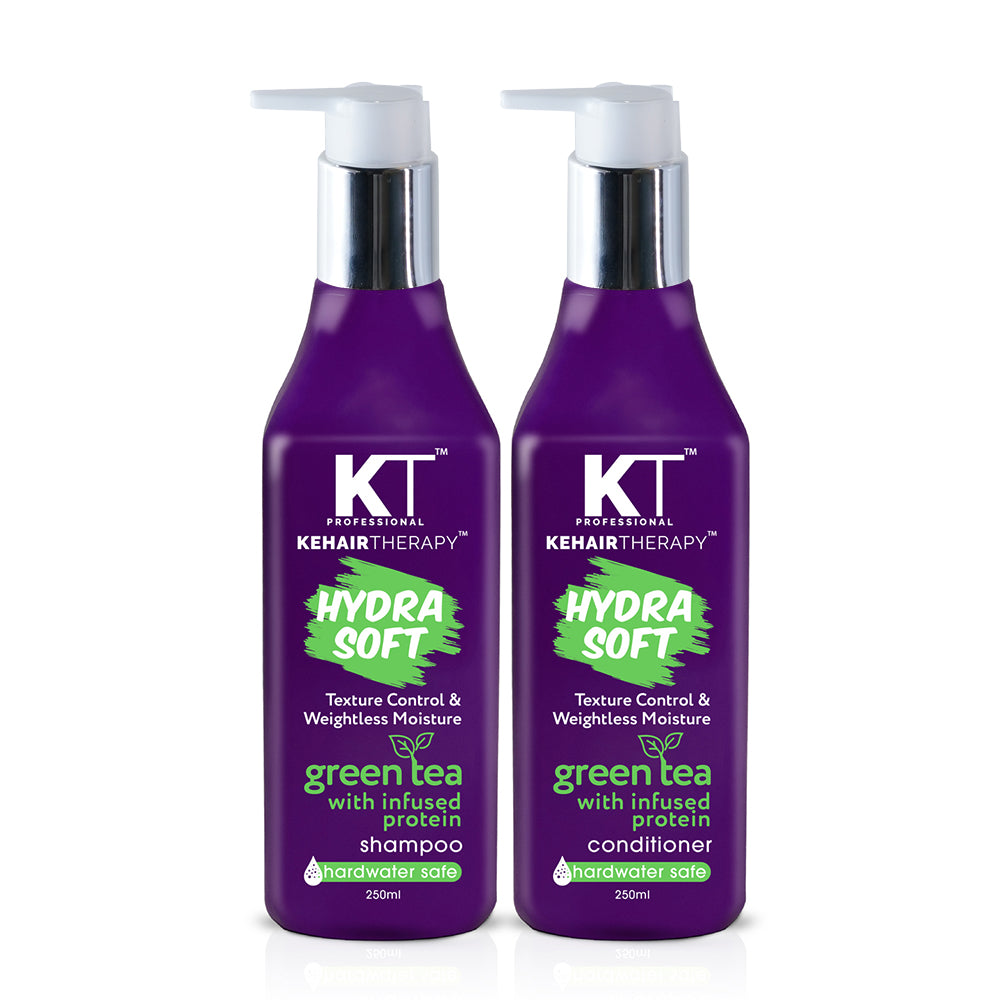 Hydra Soft Shampoo &amp; Conditioner | With Green Tea &amp; Proteins | Texture Control, Weightless Moisture &amp; Hard Water Protection | Sulfate-Free, Paraben-Free | 250ml x 2