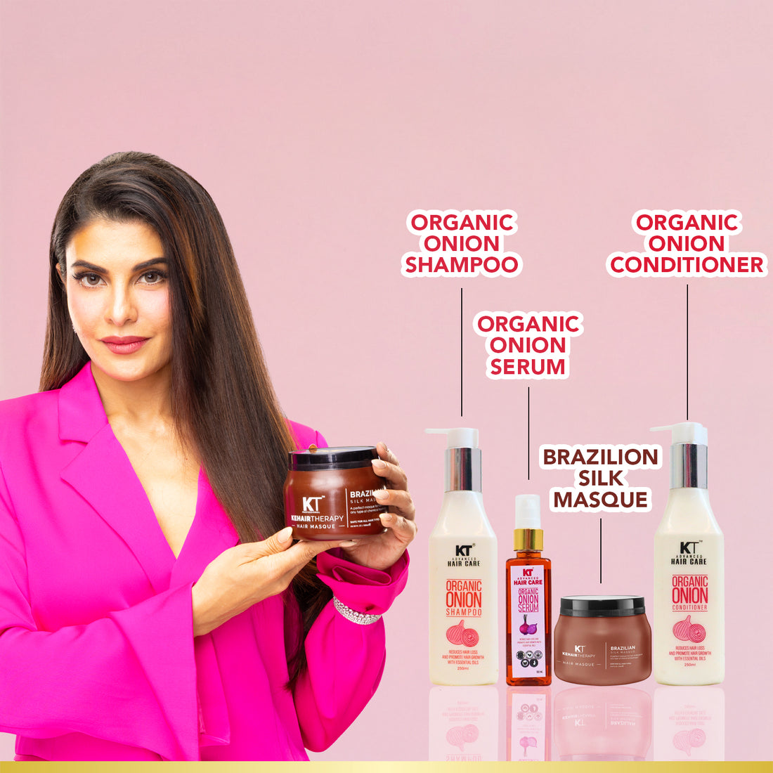 Organic Onion Shampoo &amp; Conditioner 250ml + Onion Serum 100ml + Brazilian Silk Masque 500ml