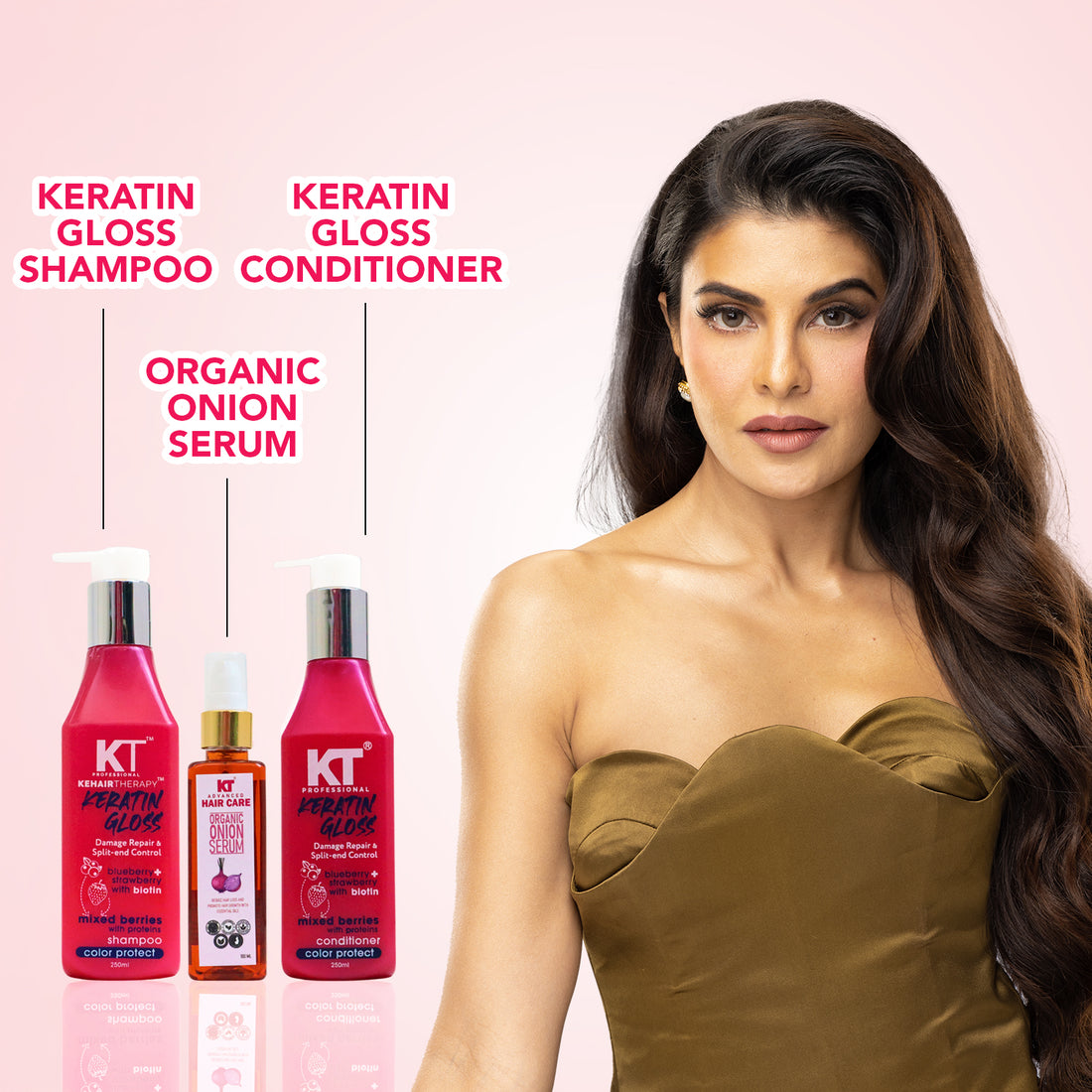 Keratin Repair Shampoo &amp; Conditioner 250ml + Organic Onion Hair Serum 100ml