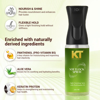 Soft Locks Spray | Wheat Protein + Panthenol + Aloe | Smooth, Soft &amp; Shiny Hair | 200ml