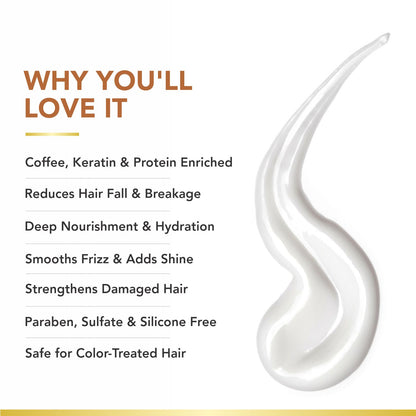 Coffee Bean Shampoo &amp; Conditioner | Keratin &amp; Protein Infused | Scalp Exfoliation &amp; Enhanced Hair Color | Anti-Hair Fall | Sulfate-Free, Paraben-Free | 250ml x 2