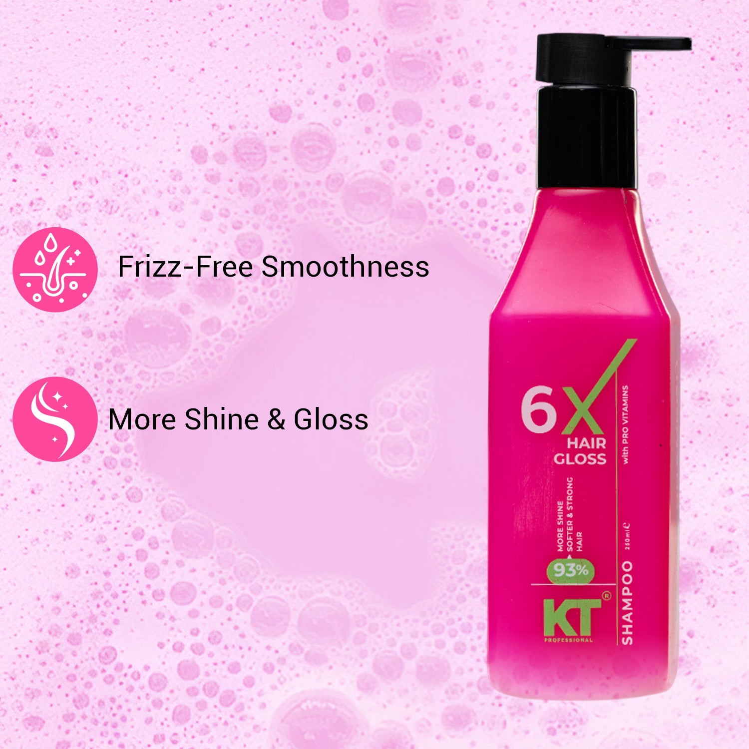 6X Hair Gloss Shampoo &amp; Conditioner | 93% More Shine | Pro-Vitamin Enriched | Sulfate-Free, Paraben-Free | 250ml