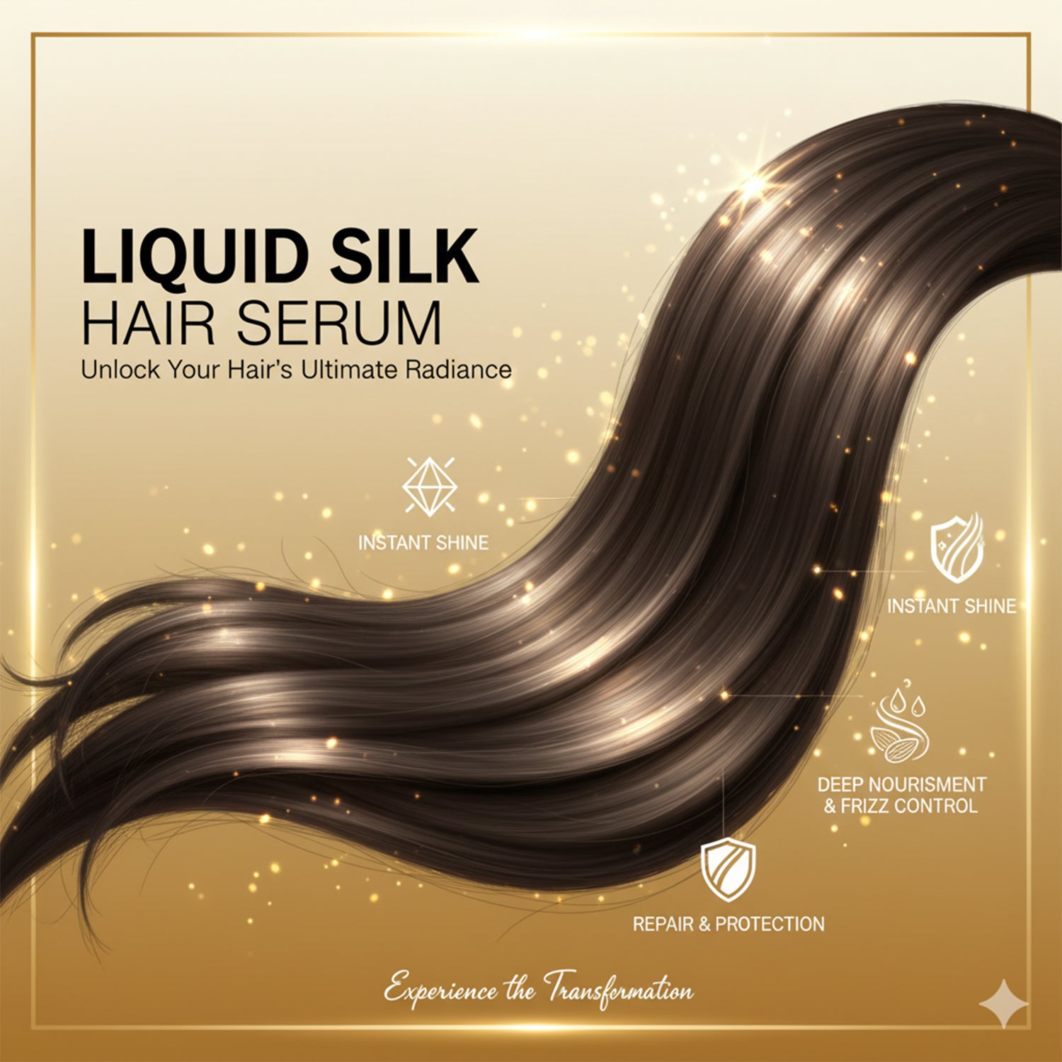 Liquid Silk Serum | Keratin + Argan &amp; Almond Oil | Repair Repair + Instant Gloss | 125ml
