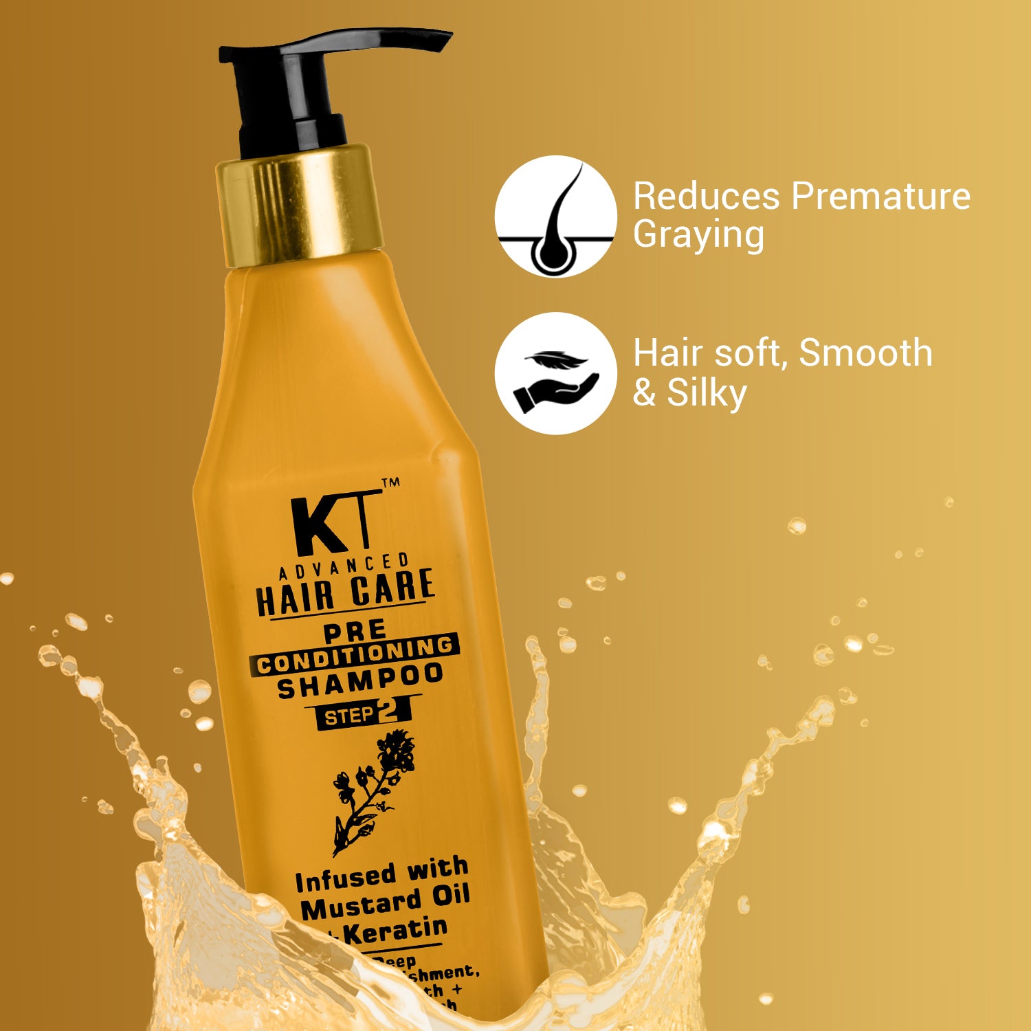 Advanced Hair Care Pre-Conditioning Shampoo | Mustard Oil &amp; Keratin Infused | Promotes Hair Growth &amp; Deep Nourishment | Sulfate-Free, Paraben-Free | 250ml