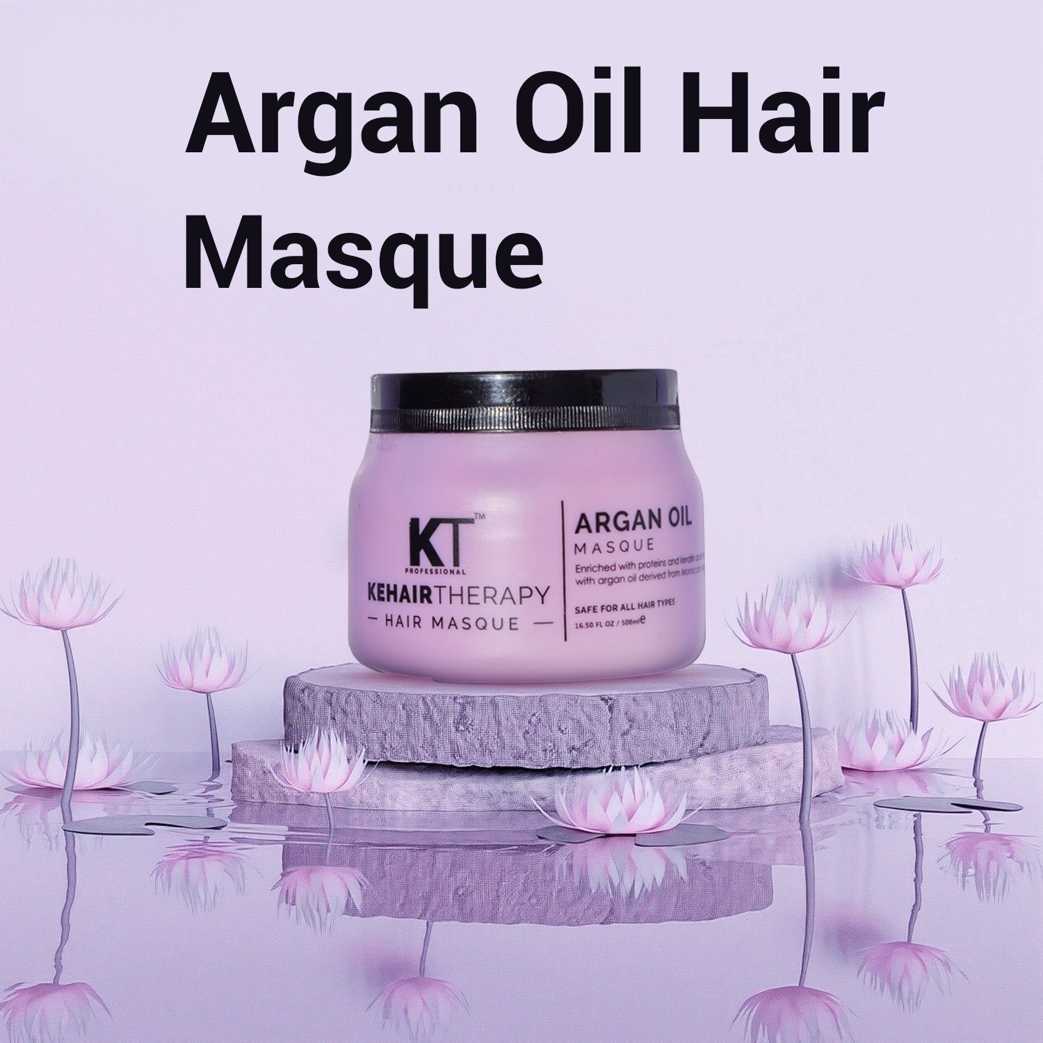 Argan Oil Hair Masque | Enriched with Proteins and Keratin | Deep Nourishment &amp; Hydration for Dry, Damaged Hair | Sulfate-Free, Paraben-Free | 500ml