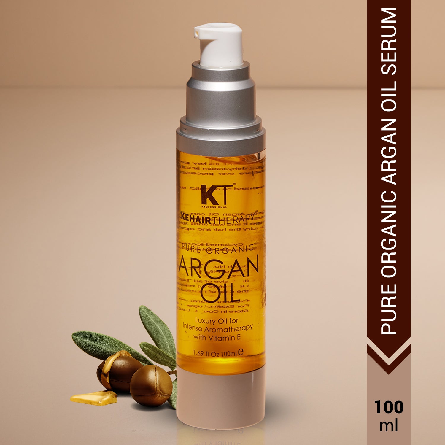 Pure Organic Argan Oil Hair Serum | With Vitamin E for Frizz Control &amp; Natural Shine | Aromatherapy Treatment | Sulfate-Free, Paraben-Free | 50ml | 100ml