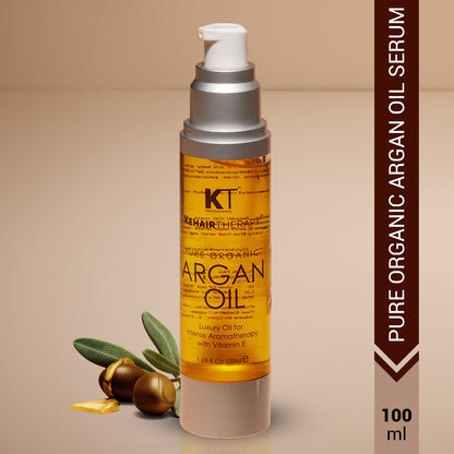 Pure Organic Argan Oil Hair Serum | With Vitamin E for Frizz Control &amp; Natural Shine | Aromatherapy Treatment | Sulfate-Free, Paraben-Free | 50ml | 100ml