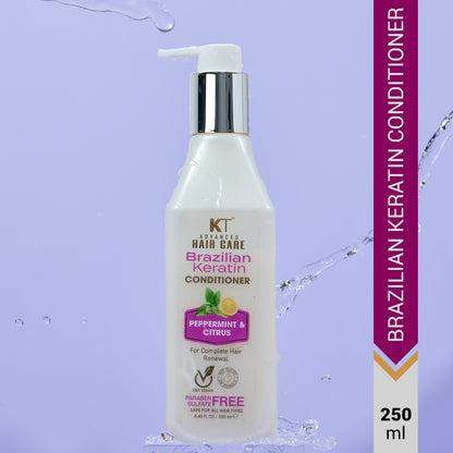 Brazilian Keratin Conditioner | Peppermint &amp; Citrus| Restores, Repairs &amp; Revitalizes Hair | Sulfate-Free, Paraben-Free | 250ml