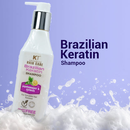 Brazilian Keratin Shampoo | Peppermint &amp; Citrus | Restores, Repairs &amp; Revitalizes Hair | Sulfate-Free, Paraben-Free | 250ml