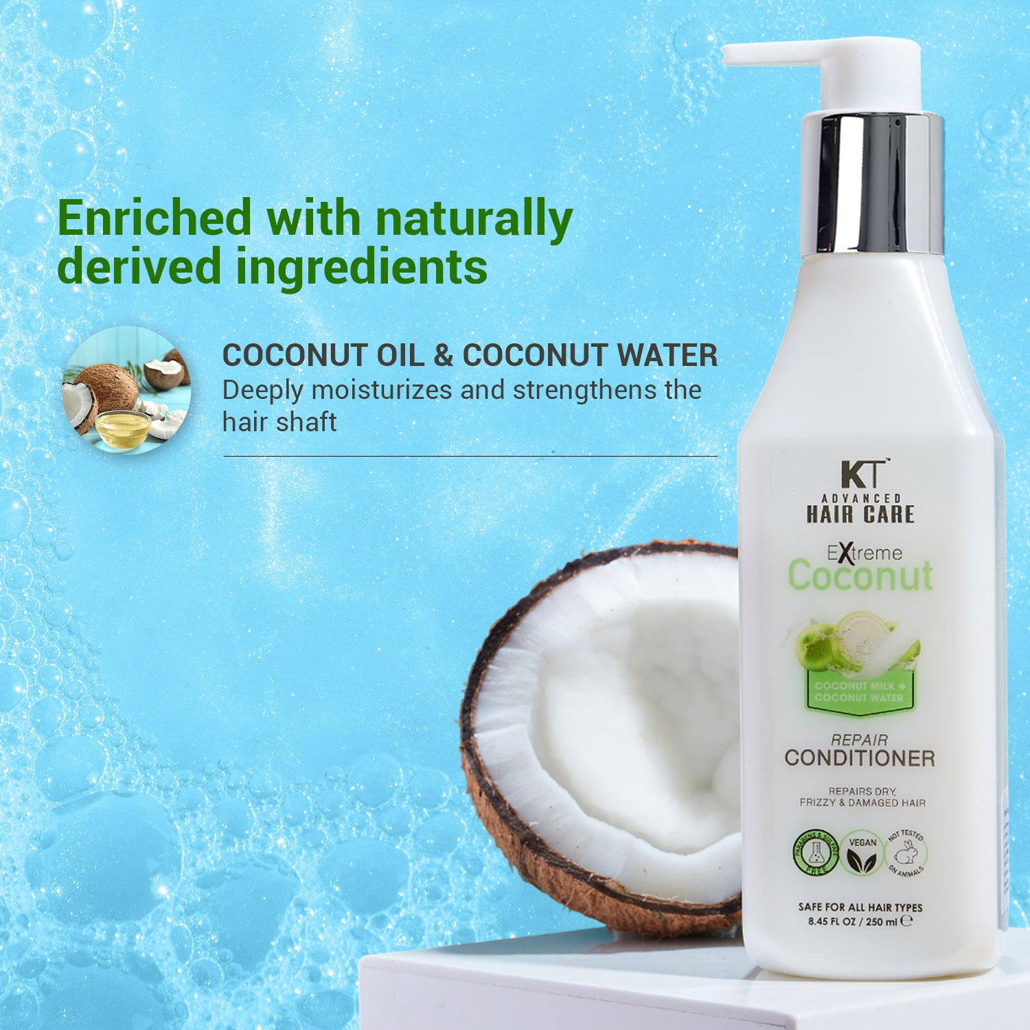 Extreme Coconut Repair Conditioner | With Coconut Milk &amp; Water | Deep Repair &amp; Hydration for Dry, Frizzy, Damaged Hair | Sulfate-Free, Paraben-Free | 250ml