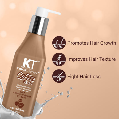 Coffee Bean Conditioner | Keratin &amp; Protein Infused for Hair Fall Control, Scalp Exfoliation &amp; Enhanced Hair Color | Sulfate-Free, Paraben-Free | 250ml