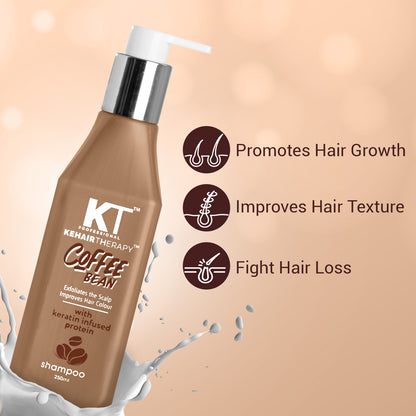Coffee Bean Shampoo | Keratin &amp; Protein Infused for Hair Fall Control, Scalp Exfoliation &amp; Enhanced Hair Color | Sulfate-Free, Paraben-Free | 250ml