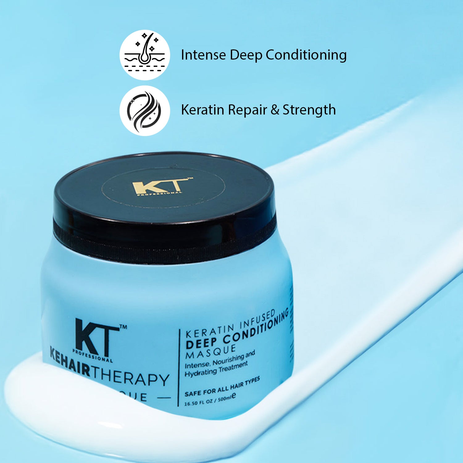 Keratin Infused Deep Conditioning Hair Masque | Intense Nourishment &amp; Hydration Treatment | Sulfate-Free, Paraben-Free | 500ml