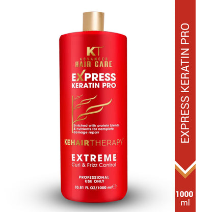 Express Keratin Pro Treatment | Protein-Enriched Formula for Damage Repair, Curl &amp; Frizz Control | Sulfate-Free, Paraben-Free | 1000ml | 120ml