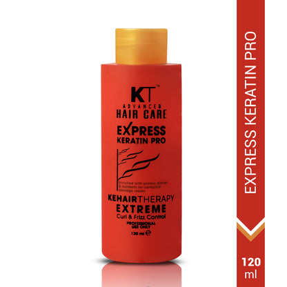 Express Keratin Pro Treatment | Protein-Enriched Formula for Damage Repair, Curl &amp; Frizz Control | Sulfate-Free, Paraben-Free | 1000ml | 120ml