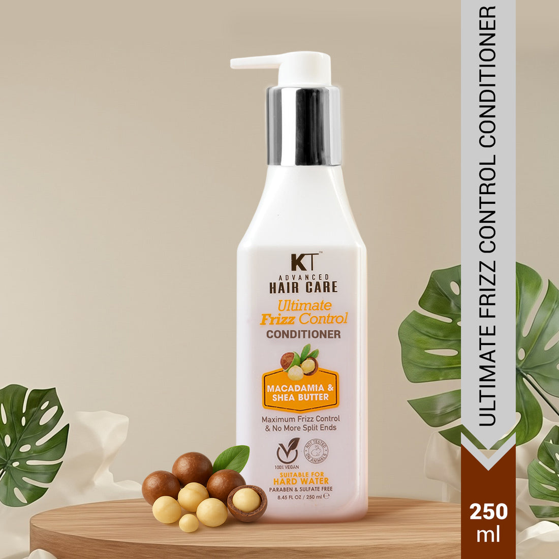 Ultimate Frizz Control Conditioner | Infused with Macadamia &amp; Shea Butter | Controls Frizz &amp; Repairs Split Ends | Sulfate-Free, Paraben-Free | 250ml