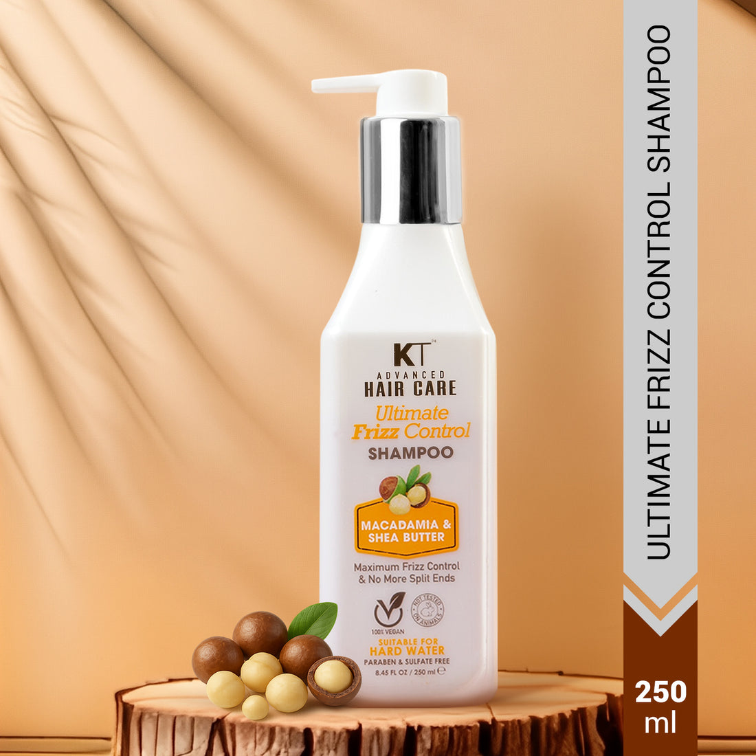 Ultimate Frizz Control Shampoo | Infused with Macadamia &amp; Shea Butter | Controls Frizz &amp; Repairs Split Ends | Sulfate-Free, Paraben-Free | 250ml