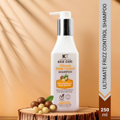 Ultimate Frizz Control Shampoo | Infused with Macadamia &amp; Shea Butter | Controls Frizz &amp; Repairs Split Ends | Sulfate-Free, Paraben-Free | 250ml