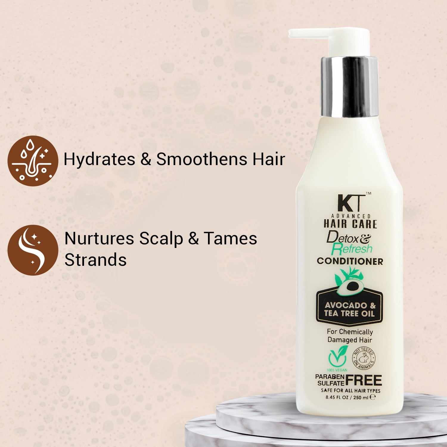 Detox &amp; Refresh Conditioner | Infused with Avocado &amp; Tea Tree Oil | Purifies Scalp &amp; Controls Oil for Chemically Damaged Hair | Sulfate-Free, Paraben-Free | 250ml