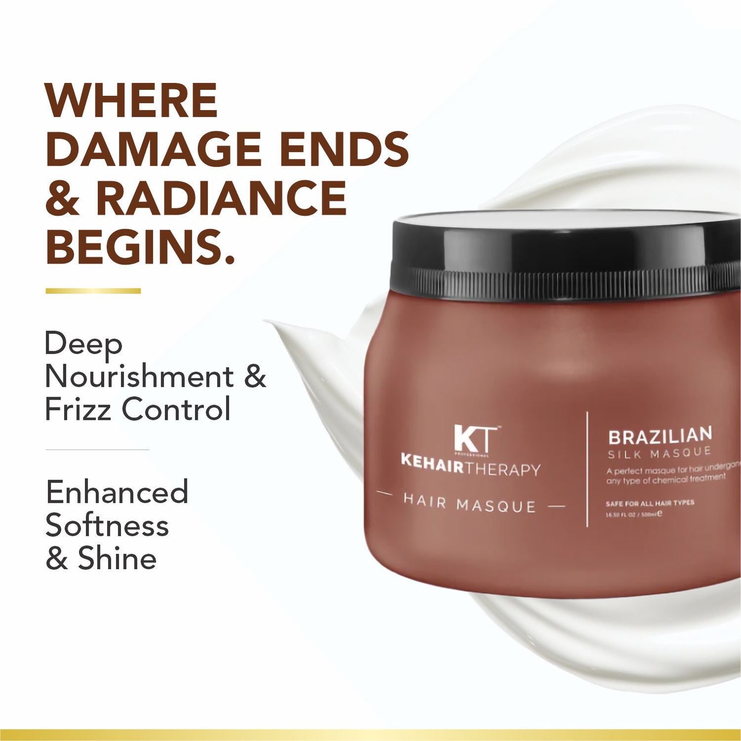 Brazilian Silk Hair Masque | With Brazilian Nuts, Jojoba Seed &amp; Olive Oils | Hair Spa for Chemically Treated Hair | Sulfate-Free, Paraben-Free | 500ml