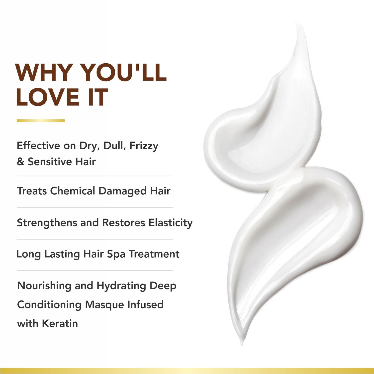 Brazilian Silk Hair Masque | With Brazilian Nuts, Jojoba Seed &amp; Olive Oils | Hair Spa for Chemically Treated Hair | Sulfate-Free, Paraben-Free | 500ml