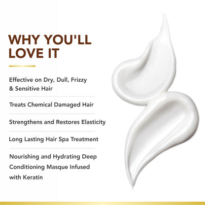 Brazilian Silk Hair Masque | With Brazilian Nuts, Jojoba Seed &amp; Olive Oils | Hair Spa for Chemically Treated Hair | Sulfate-Free, Paraben-Free | 500ml