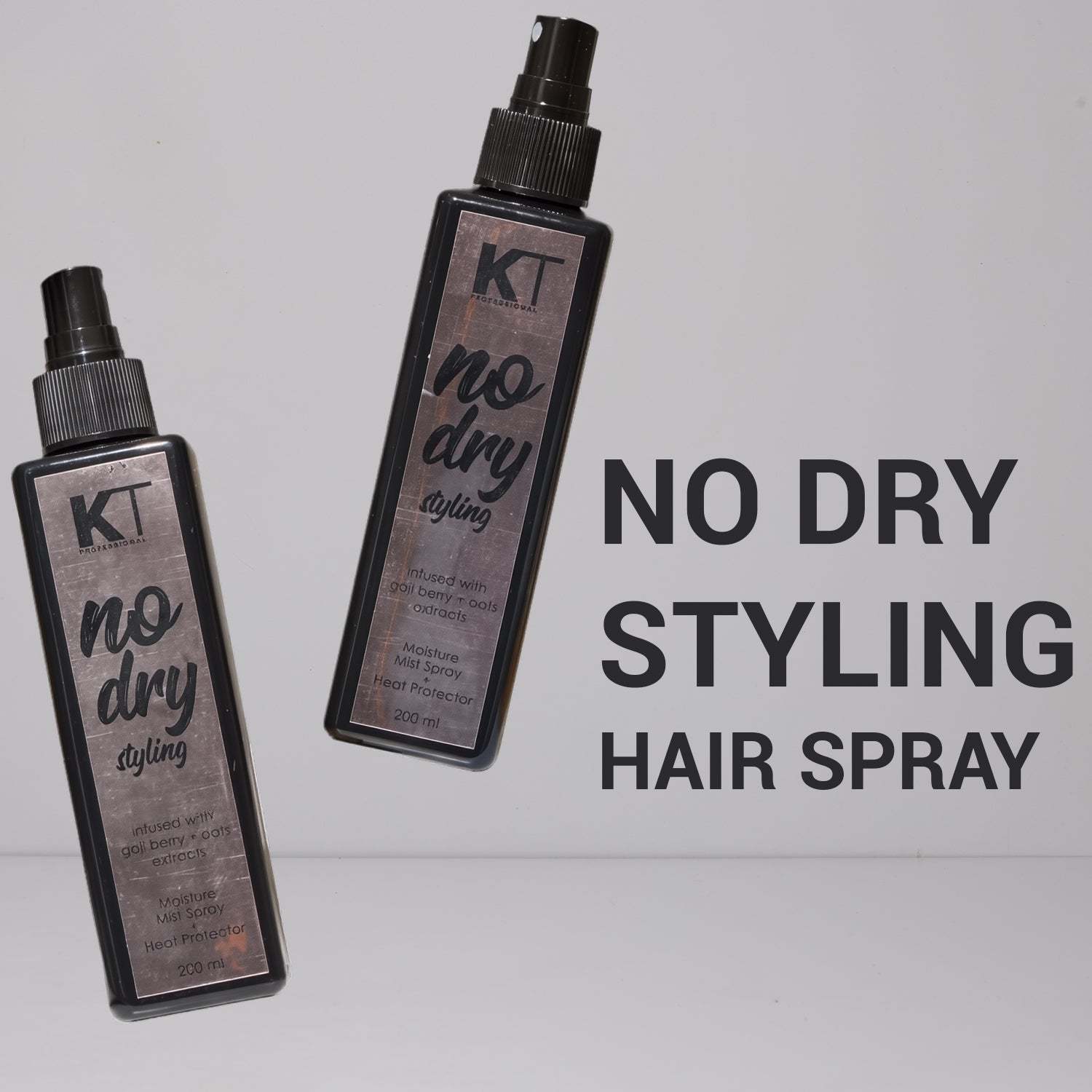 No Dry Styling Moisture Mist Hair Spray &amp; Heat Protector | Infused with Goji Berry &amp; Oats Extracts For Men &amp; Women | Sulfate-Free, Paraben-Free | 200ml