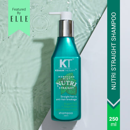 Moroccan Mint Nutri Straight Shampoo | Infused with Argan Oil &amp; Aloe Vera | Straight Hair &amp; Anti-Hair Breakage | Sulfate-Free, Paraben-Free | 250ml