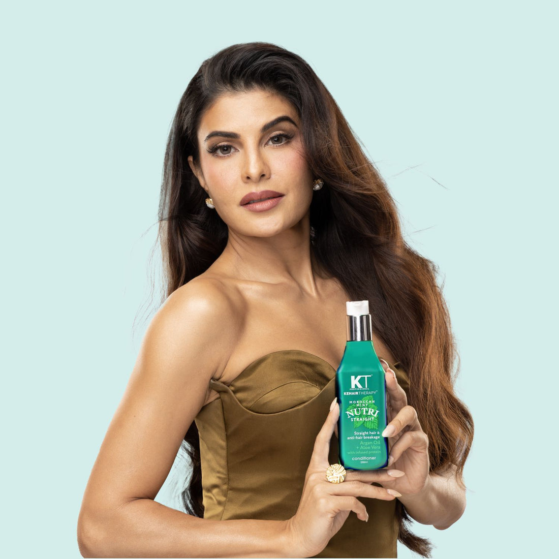 Moroccan Mint Nutri Straight Conditioner | Infused with Argan Oil &amp; Aloe Vera | Straight Hair &amp; Anti-Hair Breakage | Sulfate-Free, Paraben-Free | 250ml