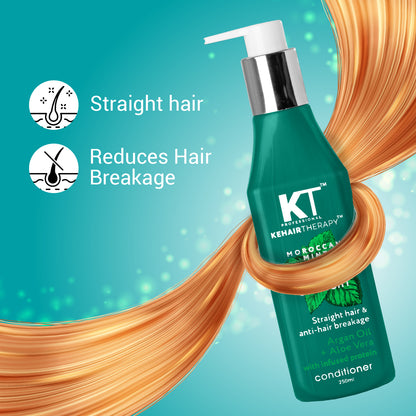 Moroccan Mint Nutri Straight Conditioner | Infused with Argan Oil &amp; Aloe Vera | Straight Hair &amp; Anti-Hair Breakage | Sulfate-Free, Paraben-Free | 250ml