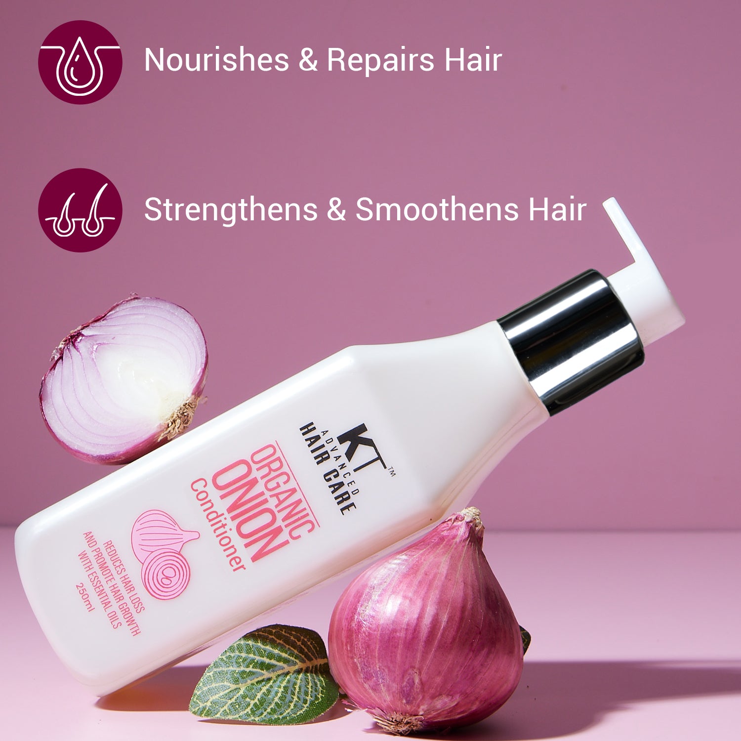 Organic Onion Conditioner | Infused with Essential Oils &amp; Aloe Vera | Controls Hair Fall &amp; Strengthens Hair | Sulfate-Free, Paraben-Free | 250ml