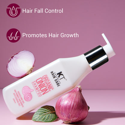 Organic Onion Shampoo | Infused with Essential Oils &amp; Aloe Vera | Controls Hair Fall &amp; Strengthens Hair | Sulfate-Free, Paraben-Free | 250ml