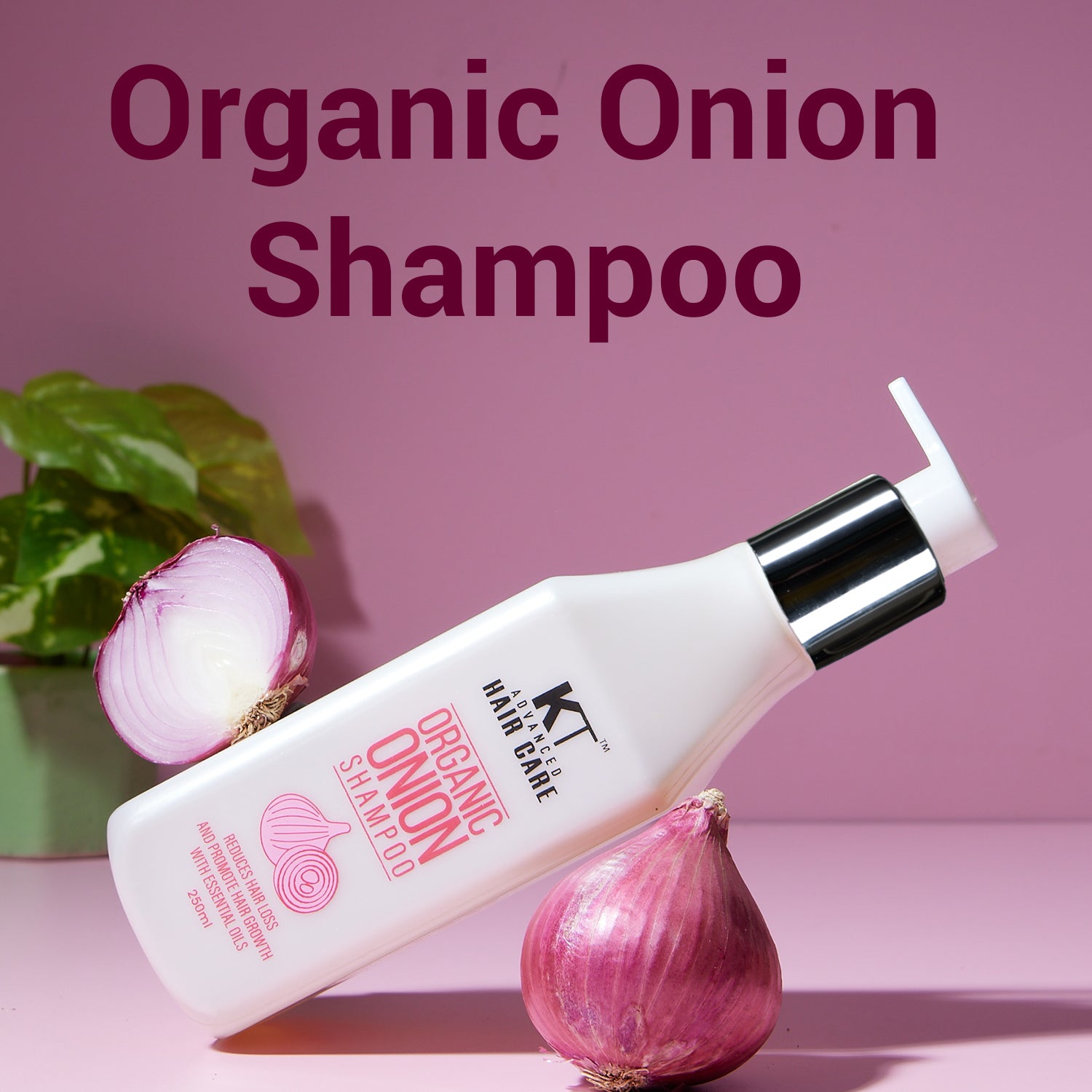 Organic Onion Shampoo | Infused with Essential Oils &amp; Aloe Vera | Controls Hair Fall &amp; Strengthens Hair | Sulfate-Free, Paraben-Free | 250ml