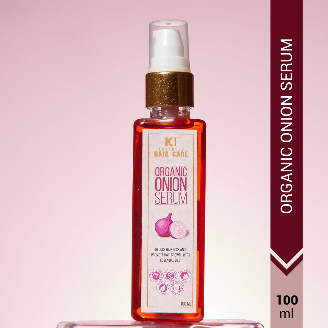 Organic Onion Hair Serum | Essential Oils for Hair Fall Control &amp; Enhanced Hair Growth | Sulfate-Free, Paraben-Free | 100ml