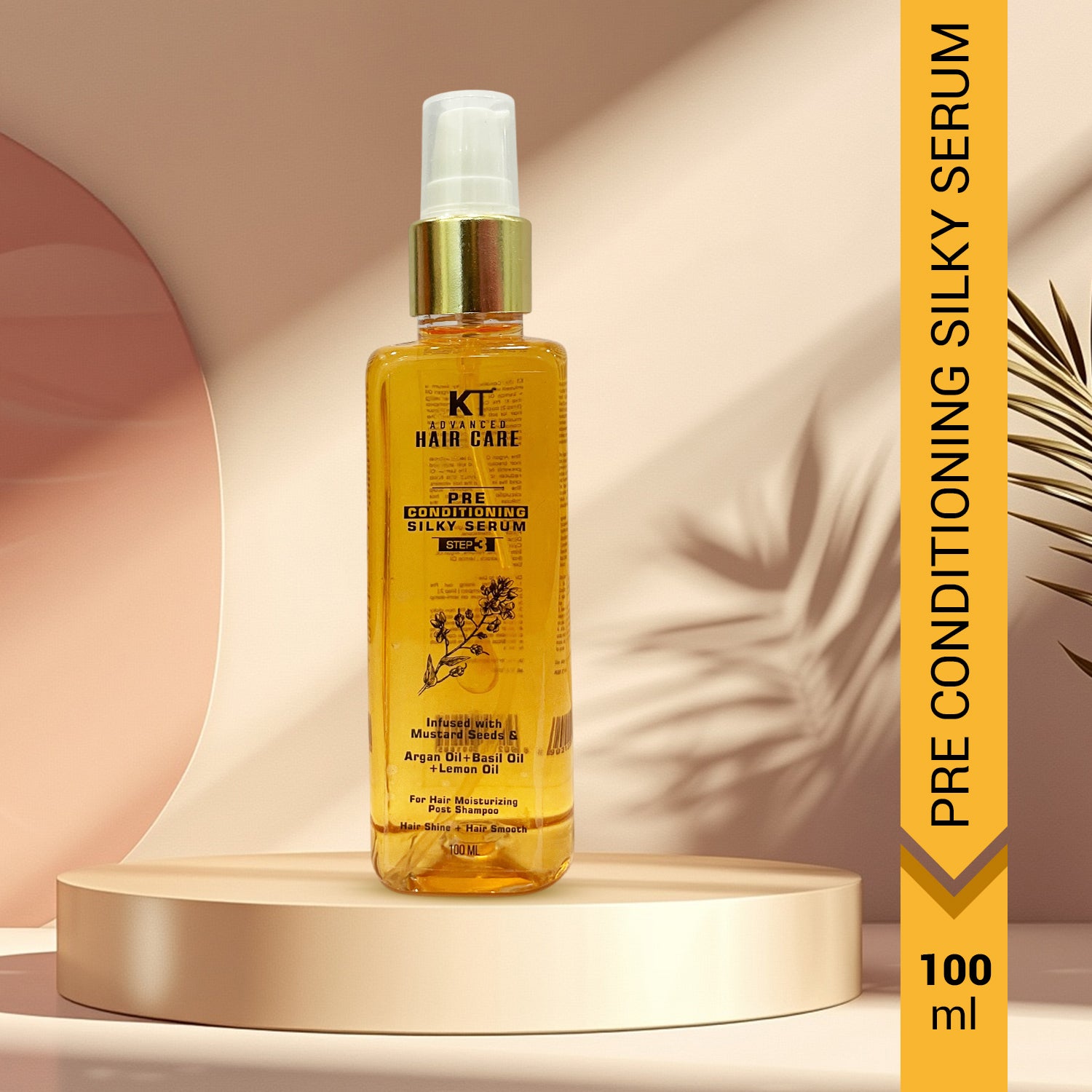 Pre Conditioning Silky Hair Serum | With Mustard, Argan, Lemon &amp; Basil Oils for Frizz Control &amp; Smooth, Silky Hair | Sulfate-Free, Paraben-Free | 100ml