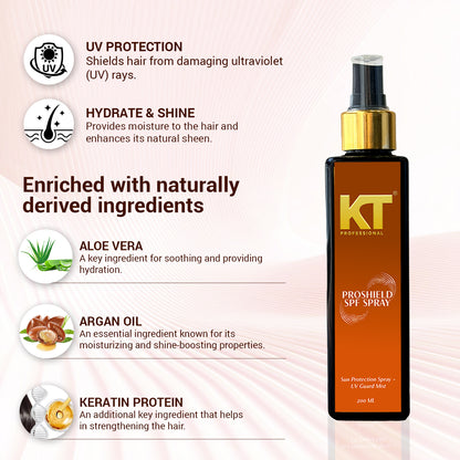 Pro Shield SPF Spray | Keratin + Argan &amp; Aloe Vera | UV Shield + Moisture Lock | 200ml