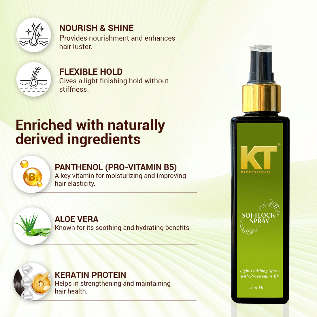 Soft Locks Spray | Wheat Protein + Panthenol + Aloe | Smooth, Soft &amp; Shiny Hair | 200ml