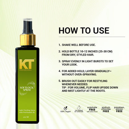 Soft Locks Spray | Wheat Protein + Panthenol + Aloe | Smooth, Soft &amp; Shiny Hair | 200ml