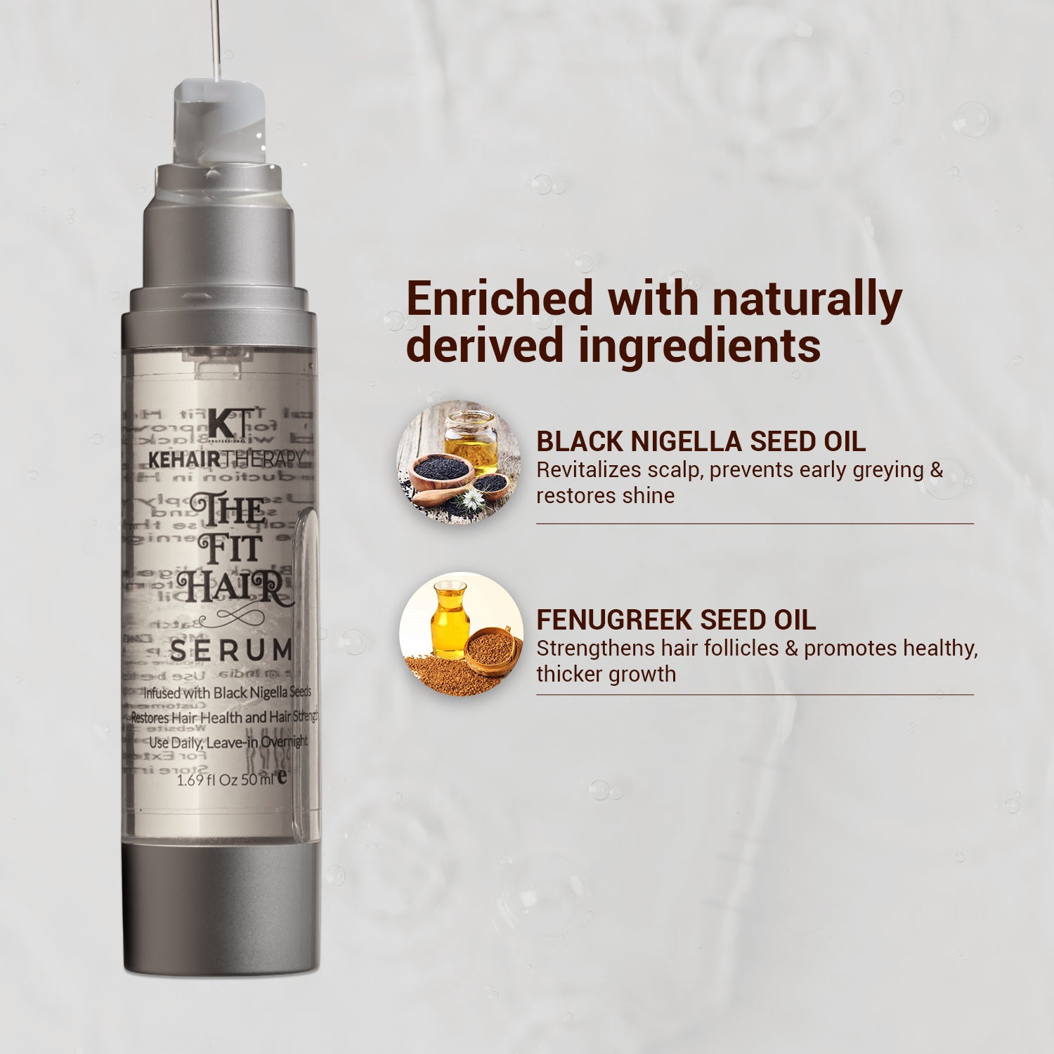 The Fit Hair Serum | Infused with Black Nigelle Seeds to Restore Hair Health &amp; Promote Hair Growth | Sulfate-Free, Paraben-Free | 50ml