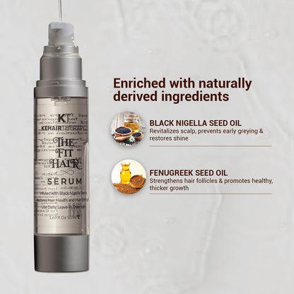 The Fit Hair Serum | Infused with Black Nigelle Seeds to Restore Hair Health &amp; Promote Hair Growth | Sulfate-Free, Paraben-Free | 50ml