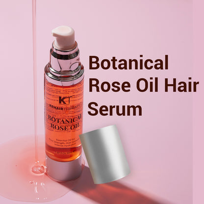 Botanical Rose Oil Hair Serum | For Soft, Silky Hair, Natural Shine &amp; Long-Lasting Hydration | Sulfate-Free, Paraben-Free | 50ml