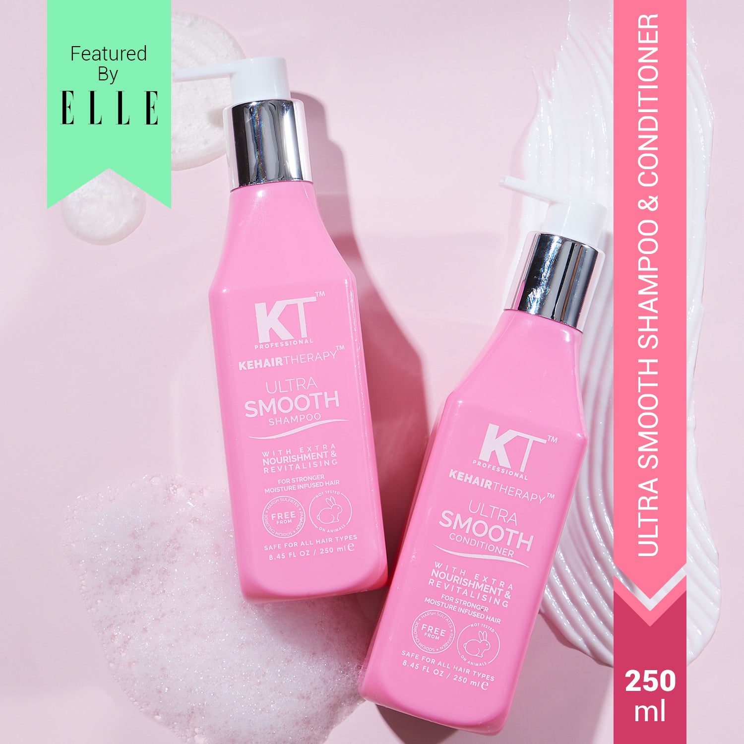 Ultra Smooth Shampoo &amp; Conditioner | With Acai Oil &amp; Cupuacu Oil | Extra Nourishment &amp; Revitalizing for Soft, Shiny Hair | Sulfate-Free, Paraben-Free | 250ml x 2