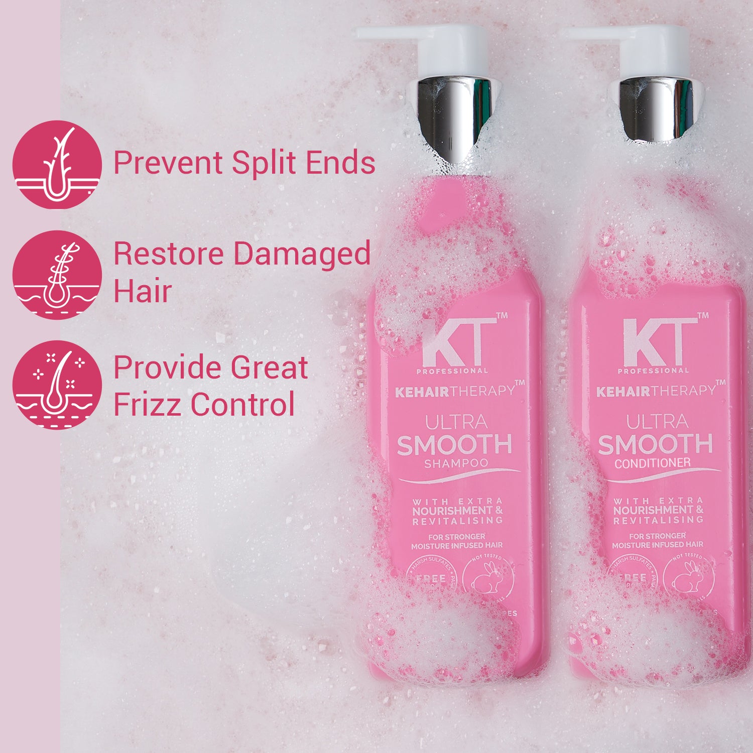 Ultra Smooth Shampoo &amp; Conditioner | With Acai Oil &amp; Cupuacu Oil | Extra Nourishment &amp; Revitalizing for Soft, Shiny Hair | Sulfate-Free, Paraben-Free | 250ml x 2