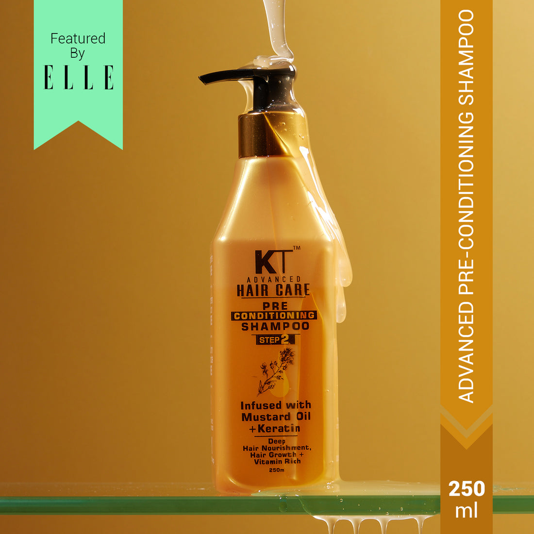 Advanced Hair Care Pre-Conditioning Shampoo | Mustard Oil &amp; Keratin Infused | Promotes Hair Growth &amp; Deep Nourishment | Sulfate-Free, Paraben-Free | 250ml